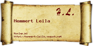 Hemmert Leila névjegykártya